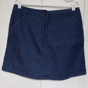 Denim skort with pockets